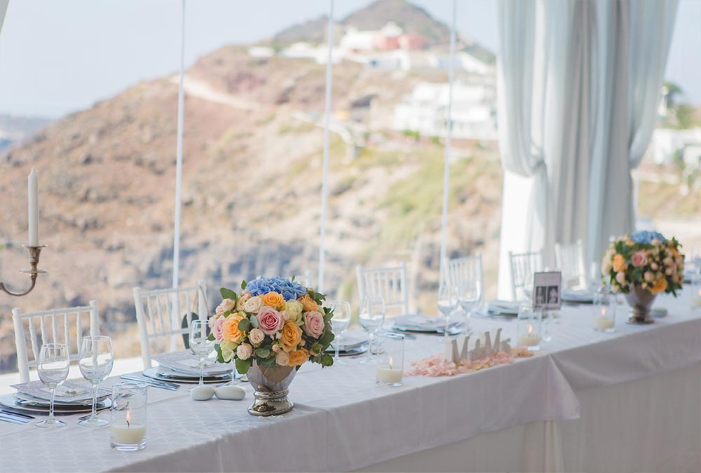 Wedding Reception Santorini Le Ciel