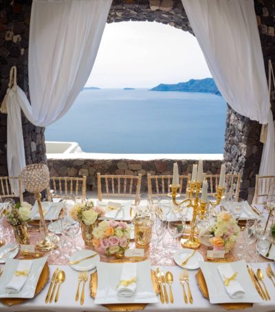 Wedding Reception in Oia Santorini with views